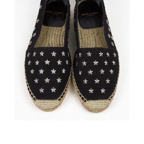 SAINT LAURENT PARIS size 38 star studded ESPADRILL